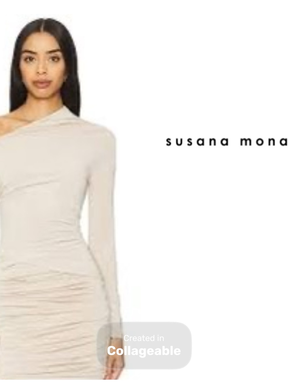 ‼️WOW‼️🤍🤎Susana Monaco Cream Off-Shoulder Mini Dress NWT‼️